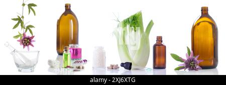 Aromatherapie auf weißem Hintergrund Stockfoto