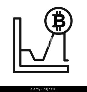 Bitcoin Evolution Symbol Vektorlinie Logo-Marke oder Symbolsatz Kollektion Umrissstil Stock Vektor