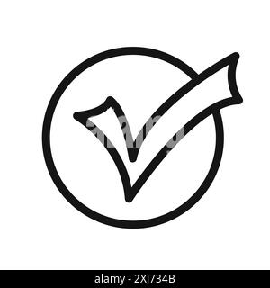 Symbol Vektorlinie Logo-Marke oder Symbol Set Collection Outline Style überprüfen Stock Vektor