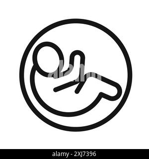 Embryo Kind Symbol Vektorlinie Logo-Zeichen oder Symbol Set Kollektion Umrissstil Stock Vektor