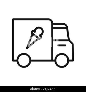 Eiswagen Icon Vektorlinie Logozeichen oder Symbol Set Kollektion Outline Style Stock Vektor