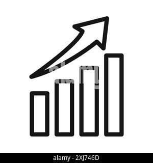 Growth Pfeilbalken Symbol Vektorlinie Logomarke oder Symbolsatz Konturstil der Sammlung Stock Vektor