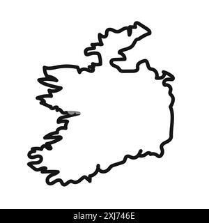 Irland Karte Symbol Vektorlinie Logomarke oder Symbol Set Kollektion Umrissstil Stock Vektor