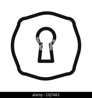 Schlüsselloch-Symbol Vektorlinie Logo-Marke oder Symbolsatz-Umrissstil der Kollektion Stock Vektor