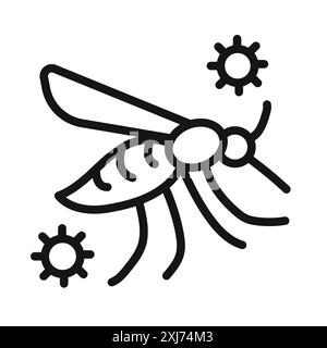 Malaria Icon Vektorlinie Logomarke oder Symbolsatz Kollektion Outline Style Stock Vektor