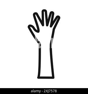 Erhöhte Hand Symbol Vektorlinie Logomarke oder Symbol Set Kollektion Outline Style Stock Vektor