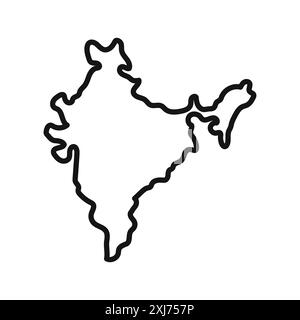 Indische Karte Symbol Vektorlinie Logomarke oder Symbolsatz Kollektion Umrissstil Stock Vektor