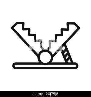 Metallfangsymbol Vektorlinie Logomarke oder Symbolsatz Umrissstil der Kollektion Stock Vektor