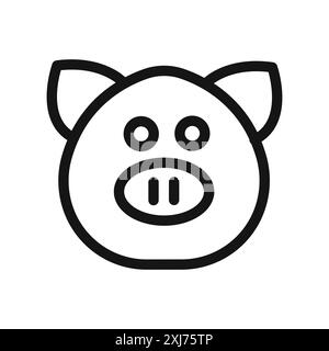 Pig Face Icon Vektorlinie Logomarke oder Symbol Set Kollektion Outline Style Stock Vektor