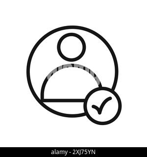 Profilprüfung Symbol Vektorlinie Logomarke oder Symbolsatz Kontur Stil der Sammlung Stock Vektor