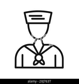 Sailor Symbol Vektorlinie Logo-Marke oder Symbolsatz Sammlung Umrissstil Stock Vektor
