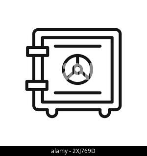 Safe Box Symbol Vektorlinie Logomarke oder Symbolsatz Kollektion Umrissstil Stock Vektor