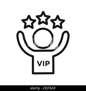VIP-Person Symbol Vektorlinie Logomarke oder Symbolsatz Kollektion Umrissstil Stock Vektor