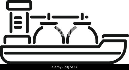 LNG-Trägerschiff, das Flüssiggas-Brennstoff auf dem Seeweg mit Lagertanks an Deck liefert, internationalen Seeverkehr und Logistik Stock Vektor
