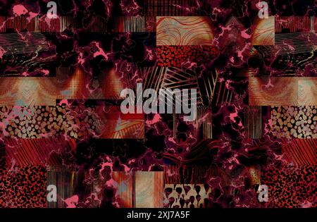 Digitale Effekte. Stoffmuster. Buntes Muster. Stoffdrucke, Muster, Textildrucke, Bekleidungsmuster, bunte Linien, Textildruck, Textil Stockfoto