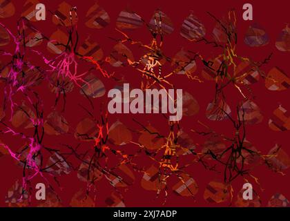 Digitale Effekte. Stoffmuster. Buntes Muster. Stoffdrucke, Muster, Textildrucke, Bekleidungsmuster, bunte Linien, Textildruck, Textil Stockfoto