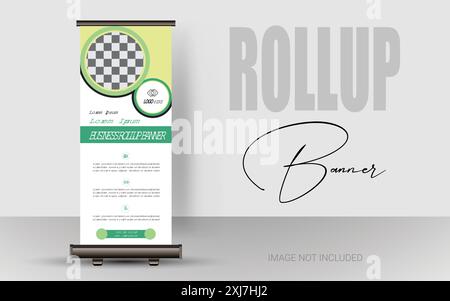 Business Agency Roll-Up Design. Poster zum Produktverkauf. Bannervorlage. Unternehmenspräsentation und Broschüre. Stock Vektor