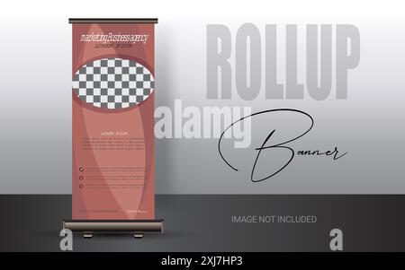 Minimaler Roll-Up Für Geschäftsagenturen. Poster zum Produktverkauf. Bannervorlage. Poster für Unternehmen, Immobilien, Kreativ, Marketing und Werbung. Stock Vektor