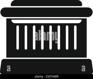 Dieses schwarz-weiße Symbol repräsentiert eine Struktur aus dem antiken griechenland und zeigt die Schönheit und Pracht der klassischen Architektur Stock Vektor