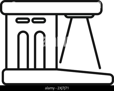 Symbol im Linienstil eines Gate Access Control Point mit Drehkreuz Stock Vektor