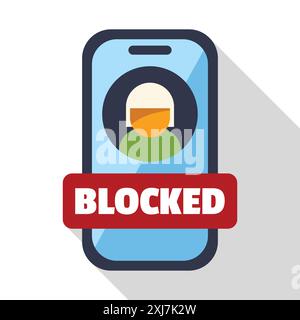 Das Smartphone zeigt einen gesperrten Kontakt an, was die Bedeutung digitaler Sicherheit und persönlicher Grenzen in der modernen Kommunikation unterstreicht Stock Vektor