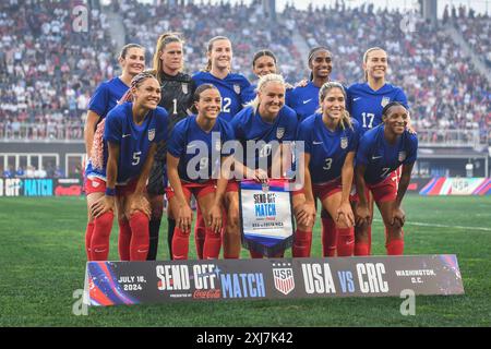 Washington, Usa. Juli 2024. District of Columbia, USA, 16. Juli 2024: Die USA starteten elf während der internationalen Freundschaft zwischen den Vereinigten Staaten und Costa Rica im Audi Field in Washington, DC, USA (NUR REDAKTIONELLE VERWENDUNG). (Rebekah Wynkoop/SPP) Credit: SPP Sport Press Photo. /Alamy Live News Stockfoto