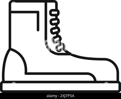 Der Wanderschuh steht und ist bereit für Abenteuer und Outdoor-Entdeckungen Stock Vektor