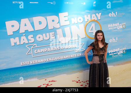 Madrid, Spanien. Juli 2024. Sie nehmen am 16. Juli 2024 am Calma Segura Padre No Hay Mas Que UNO Photocall in Madrid Teil. (Foto: Hazhard Espinoza Vallejos/NurPhoto) Credit: NurPhoto SRL/Alamy Live News Stockfoto