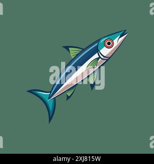 Sardellenfisch Illustration Design Vektor Silhouette Stock Vektor