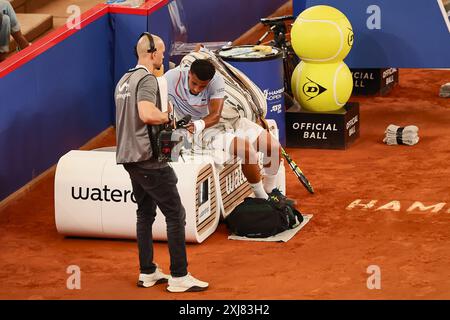 Hamburg, Hamburg, Deutschland. Juli 2024. Arthur Fils (FRA) während der HAMBURGER OPEN - ATP500, Herren Tennis (Credit Image: © Mathias Schulz/ZUMA Press Wire) NUR REDAKTIONELLE VERWENDUNG! Nicht für kommerzielle ZWECKE! Stockfoto