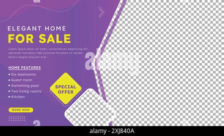 Social Media instagram-Post oder Webbanner-Vorlage für Immobilienhäuser Stock Vektor