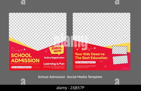 Vorlage Für Den Schuleintritt In Sozialen Medien Stock Vektor