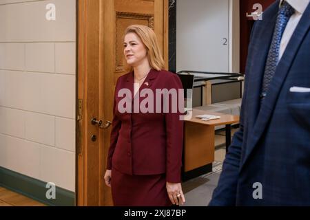 RIGA, Lettland. Juli 2024. Evika Silina (Foto)lettischer Premierminister trifft sich mit der Delegation des US-Kongresses. Quelle: Gints Ivuskans/Alamy Live News Stockfoto