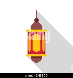 Arabische Laterne mit langem Schatten, perfekt für ramadan- oder islamische Feierlichkeiten Stock Vektor