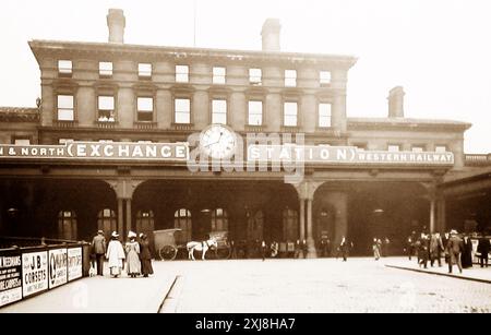 Wechselbahnhof, Manchester, viktorianische Zeit Stockfoto