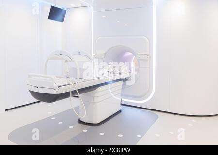 MR-Linac Strahlentherapiegerät. Magnetresonanztomographie-MRT-Gerät und Linearbeschleuniger zur Krebsbehandlung Stockfoto