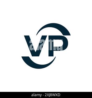 VP-Logo. V P-Design. Weißer VP-Buchstabe. VP, V P Letter Logo-Design. Logodesign mit V P Letter in GOLD, GOLDENES LOGO, DREI, Stil. Letter-Logo in einem AR Stock Vektor