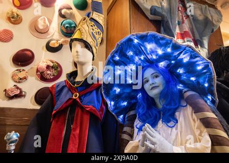 Croydon, London, Großbritannien. Juli 2024. Jade Parsons in ihrem handgefertigten Cosplay-Kostüm bei „Come As You Really Are“, einer großen Artangel-kommission, die die Hobbys Großbritanniens präsentiert. Bis Oktober 2024 sind in Croydon über 14.000 Objekte, darunter Cosplay-Kostüme, Spielzeuge und mehr ausgestellt. Quelle: Katie Collins/Alamy Live News Stockfoto