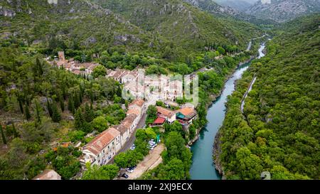 Saint-Guilhem-le-Desert, UNESCO-Weltkulturerbe, Jakobsweg, Herault, Occitanie, Frankreich, Europa Copyright: MichaelxRunkel 1184-12807 Stockfoto