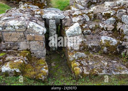 Die Ruinen von Vindolanda, einem römischen Hilfsfort (Castrum) südlich der Hadrian's Wall in Nordengland, das es früher datiert hat Stockfoto