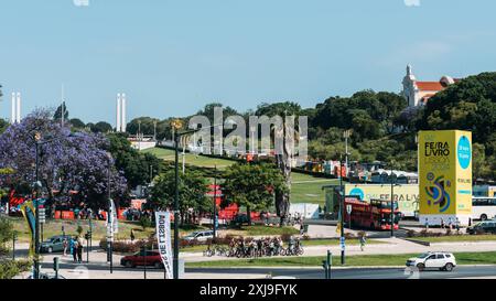 Die Buchmesse von Lissabon, eines der ältesten Kulturfeste im Eduardo VII Park Parque Eduardo VII, dem größten Park von Lissabon, Portugal, Europa C Stockfoto