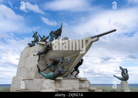 Denkmal für Hernando de Magallanes auf der Plaza de Armas in Punta Arenas, Chile Stockfoto