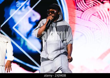 Mailand, Black Eyed Peas treten im Konzert auf der Fiera Milano Live Rho 2024 auf. Auf dem Foto: Stockfoto
