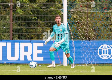 Genk, Belgien. Juli 2024. GENK, H. Essers Talent Park, 17.07.2024, Staffel 2024/2025, Freundschaftsspiel. Während des Spiels KRC Genk - Go Ahead Eagles (Freundlichkeit), GA Eagles Torhüter Jeffrey de lange Credit: Pro Shots/Alamy Live News Stockfoto