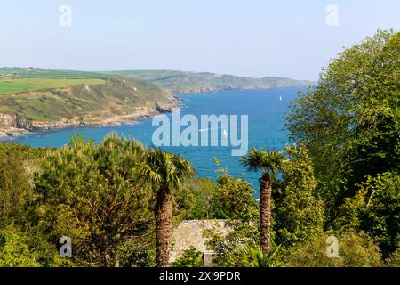 Blick auf die Küste mit Blick nach Osten in Richtung Prawle Point von Sharpitor, Salcombe, South Devon, England, Vereinigtes Königreich, Europa Copyright: IanxMurray 1384-1347 Stockfoto