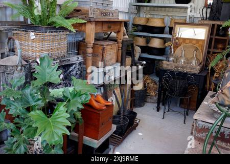 Barnhouse Antiquitätengeschäft und Dekorationsgeschäft, Peregrine Farm Store, Grabouw, Westprovinz, Südafrika. Stockfoto