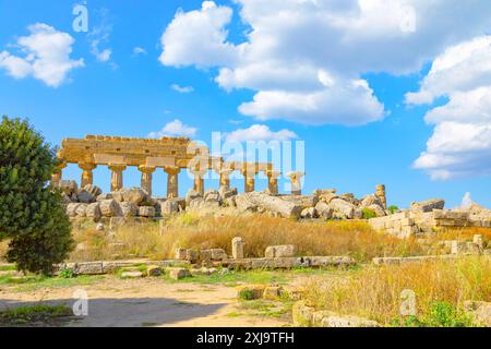 Apollo Tempel C, Archäologischer Park Selinunte, Selinunte, Trapani Bezirk, Sizilien, Italien, Mittelmeer, Europa Urheberrecht: MarcoxSimoni 71 Stockfoto