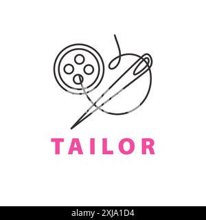 Design-Logo Im Schneiderladen Stock Vektor