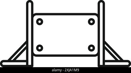 Einfaches Liniensymbol für einen Barrierefall für das Agilitätstraining von Hunden, das Hundesport und Haustieraktivitäten repräsentiert Stock Vektor