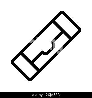 Symbol für elektrische Sicherung in dünner Linie und linearem Vektorzeichen Stock Vektor